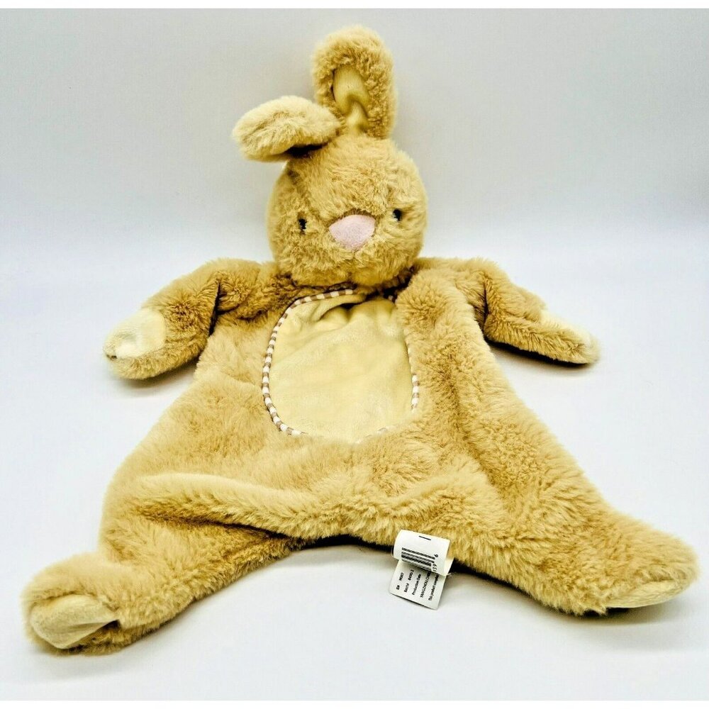 Kellytoy Luxe Bunny Rabbit Plush‎ Lovey Security Blanket Tan Crinkle Rattle